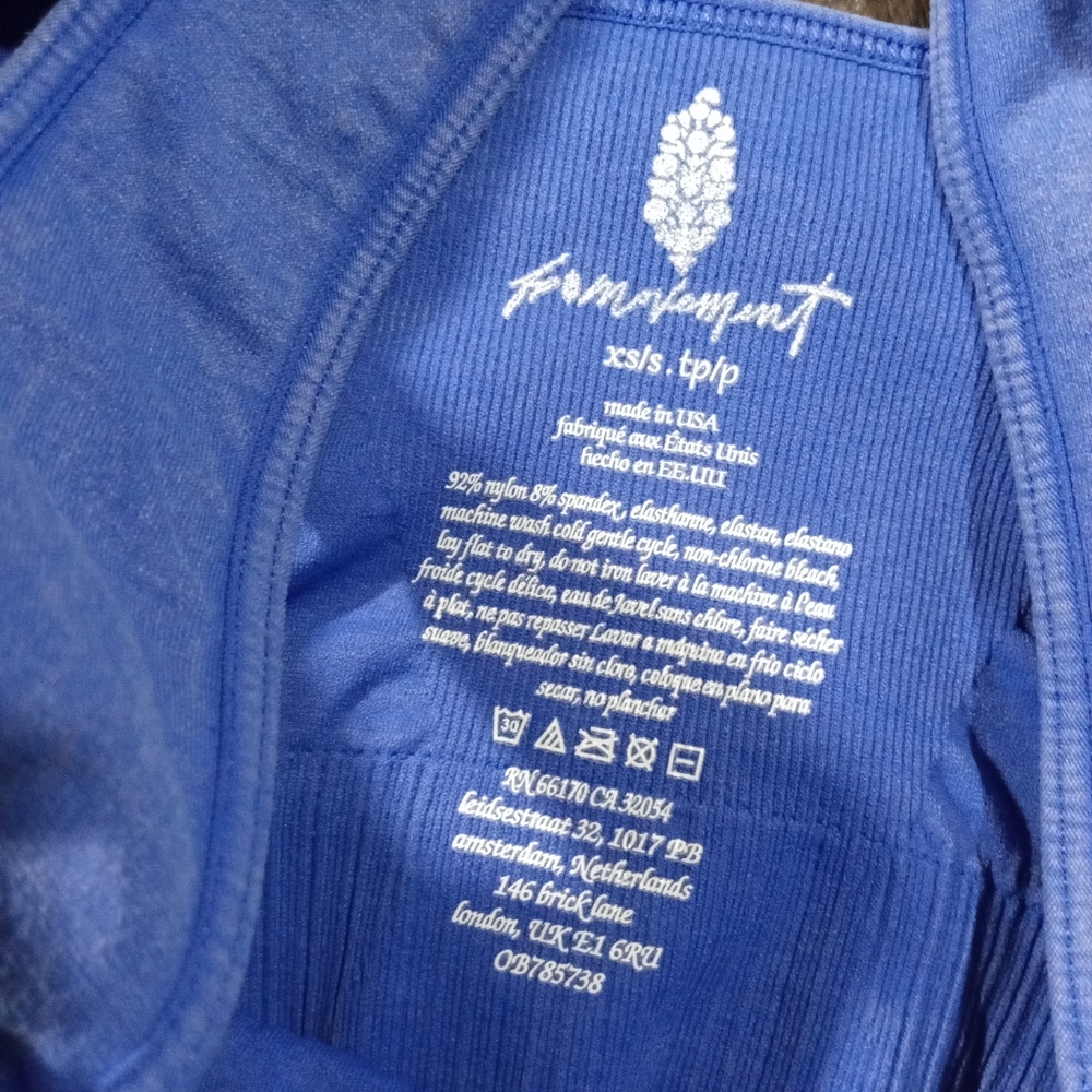NEW FP Movement Good Karma Square Neck Bra in Blue Size XS/S - Picture 11 of 13